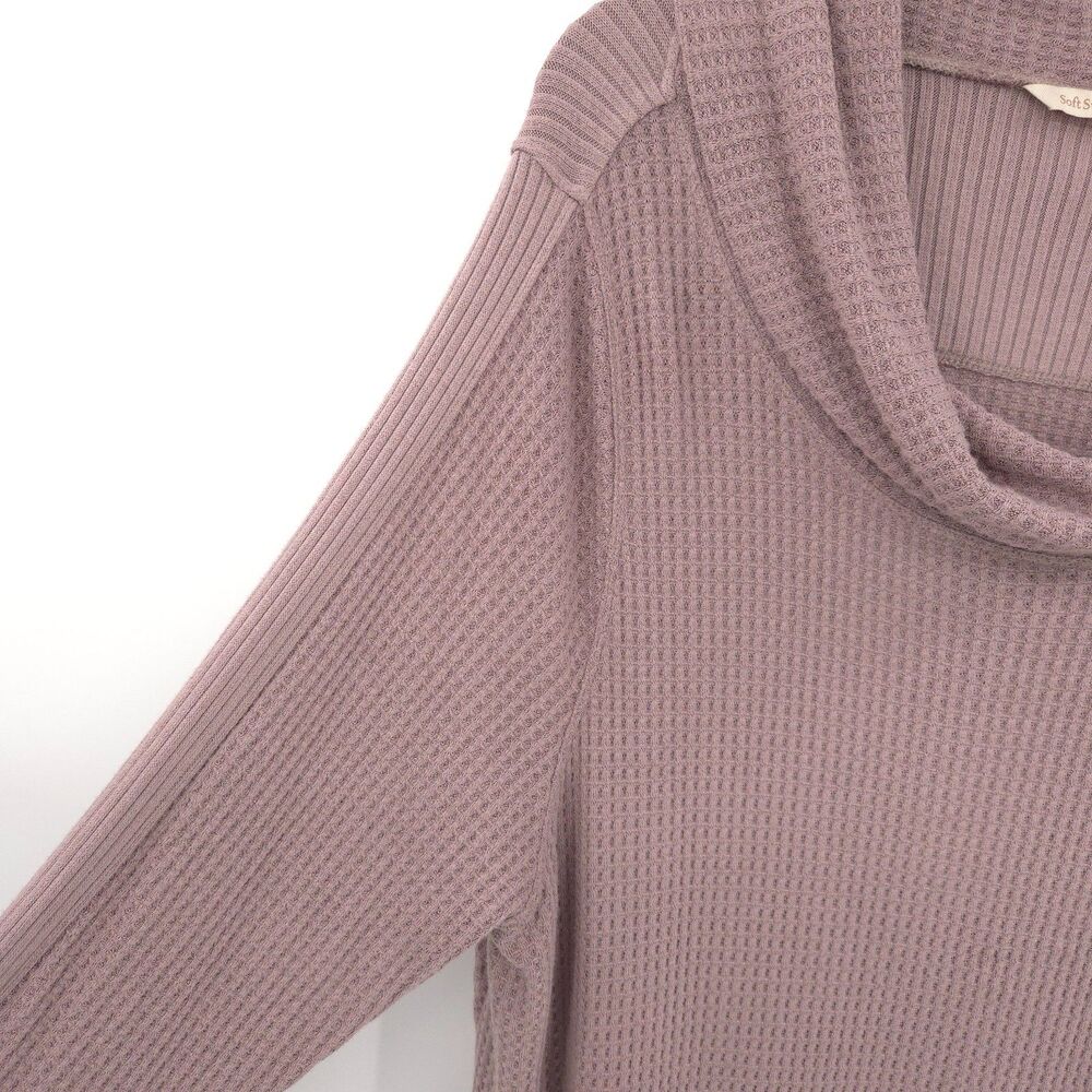 Soft Surroundings NWT cowl neck thermal waffle knit tunic top Size 2X‎ taupe - Picture 3 of 10